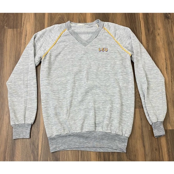 VTG 80s Renelle Exclusive New York LSU Tiger cotton pullover sweater sweatshirt - Picture 1 of 4